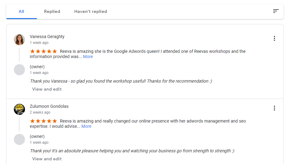 Google My Business Features You Should Be Using - Reviews